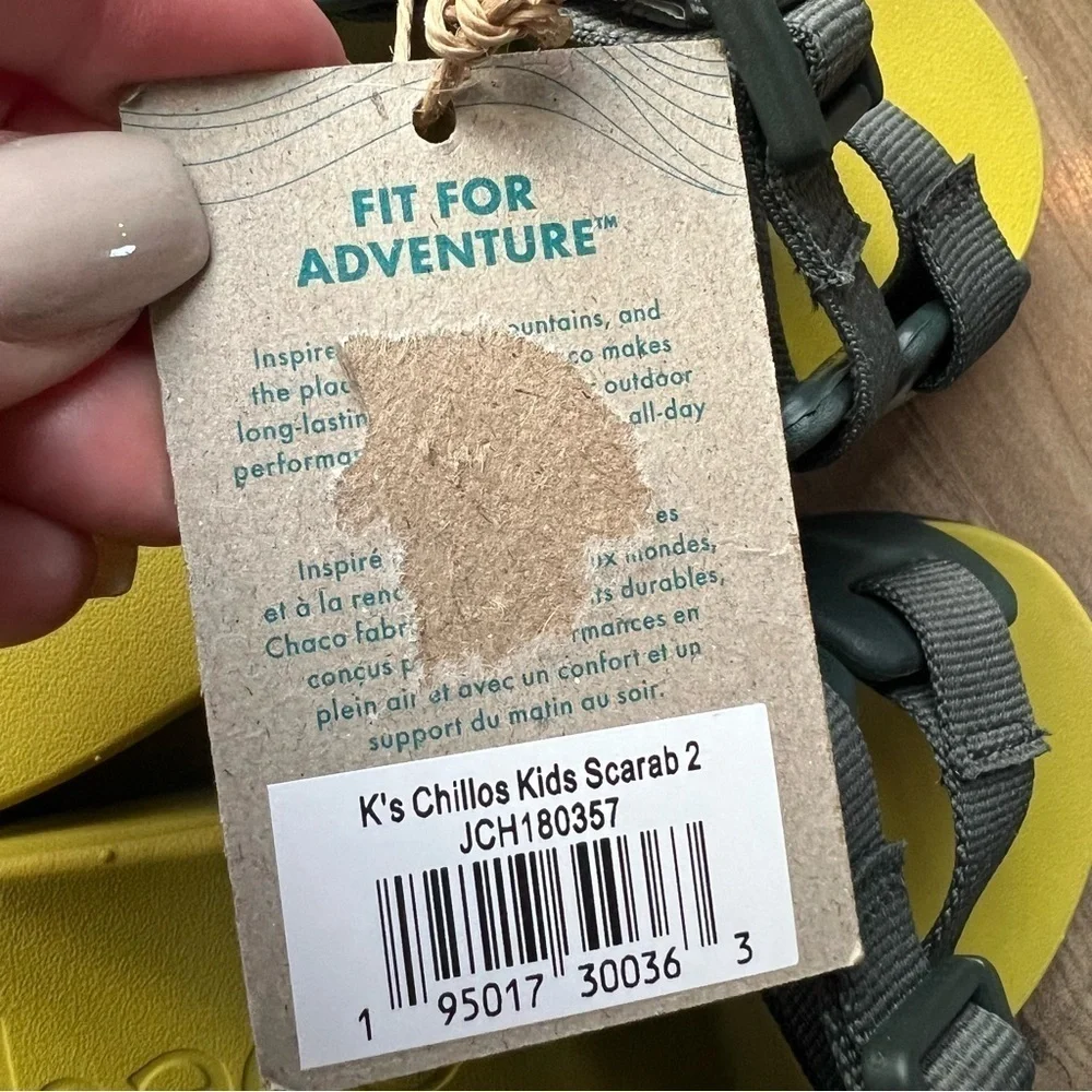 NWT Chaco Kids Chillos Slip On Adjustable Water Walking Sandals in Scarab, Sz 2